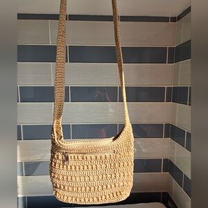 Lina Tan Crochet Crossbody Bag